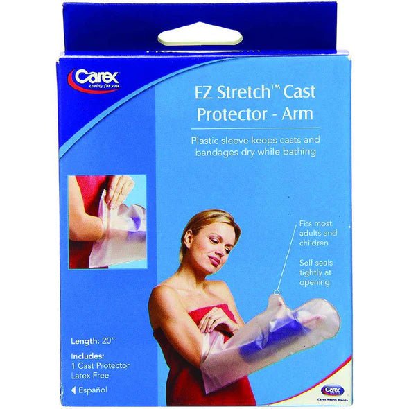Carex EZ Stretch Cast Protector for arm packaging on a white background - okotoks hc pharmacy
