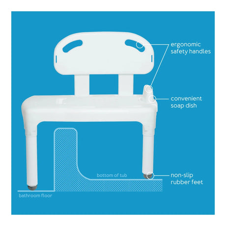 Carex Health Universal Transfer Bench With Back - okotoks hc pharmacy