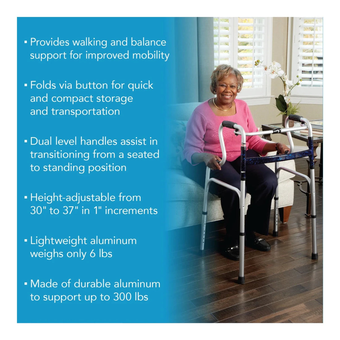 Carex Uplift Folding Walker - okotoks hc pharmacy