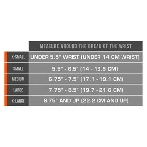 Measurement chart for wrist sizes on a white background - okotoks hc pharmacy