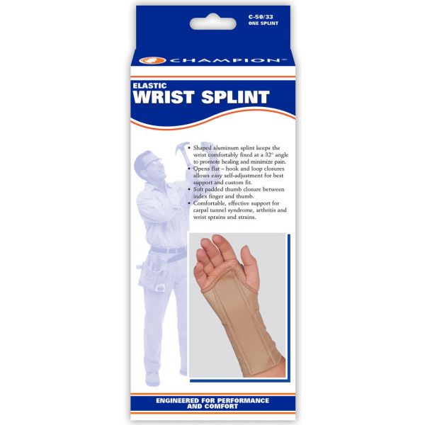 Champion Elastic Wrist Splint packaging on a white background - okotoks hc pharmacy
