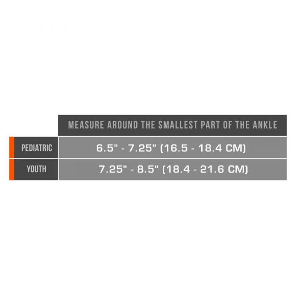 Champion KidsLine Neoprene Slip-On Ankle Support - Black, 0317 size chart - okotoks hc pharmacy