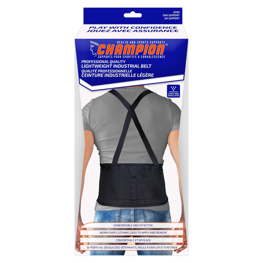 Champion back support belt packaging on a white background - okotoks hc pharmacy