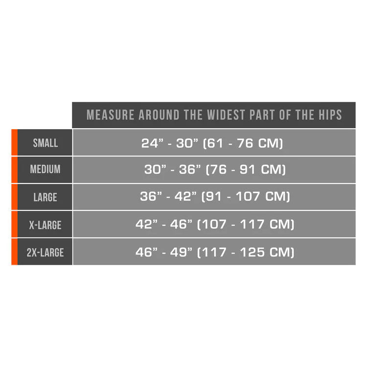 Size chart for measuring hips on a gray background - okotoks hc pharmacy
