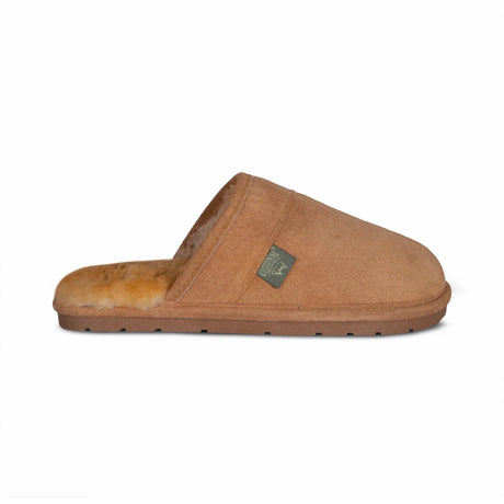 Brown slipper with a brand logo on a white background - okotoks hc pharmacy