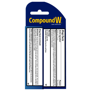 Compound W wart remover packaging with blue and yellow design on a white background - okotoks hc pharmacy