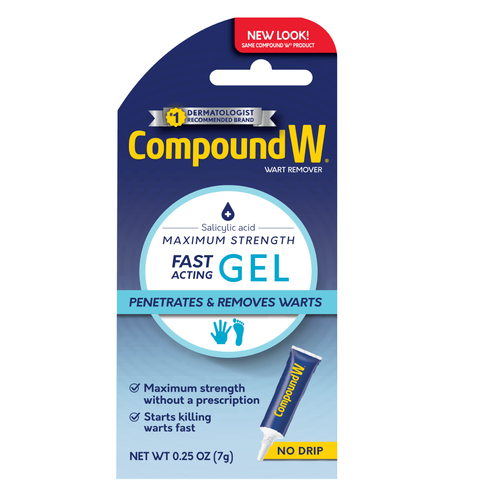 Compound W wart remover gel packaging on a white background - okotoks hc pharmacy