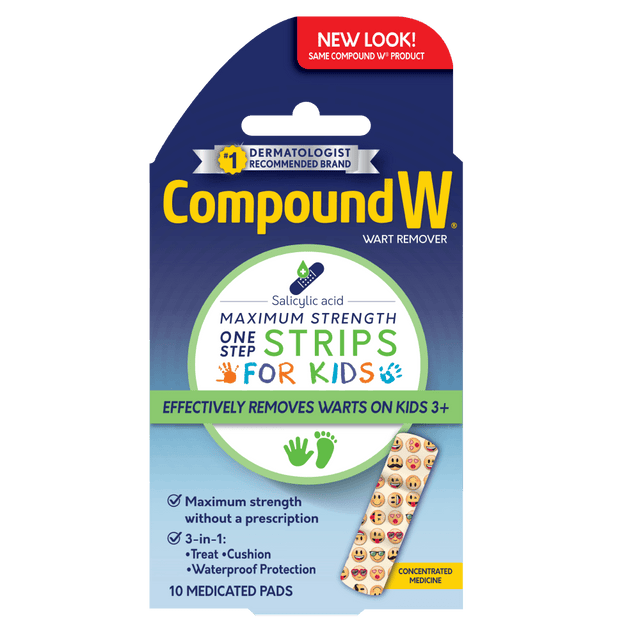 Compound W wart remover packaging for kids on a white background - okotoks hc pharmacy