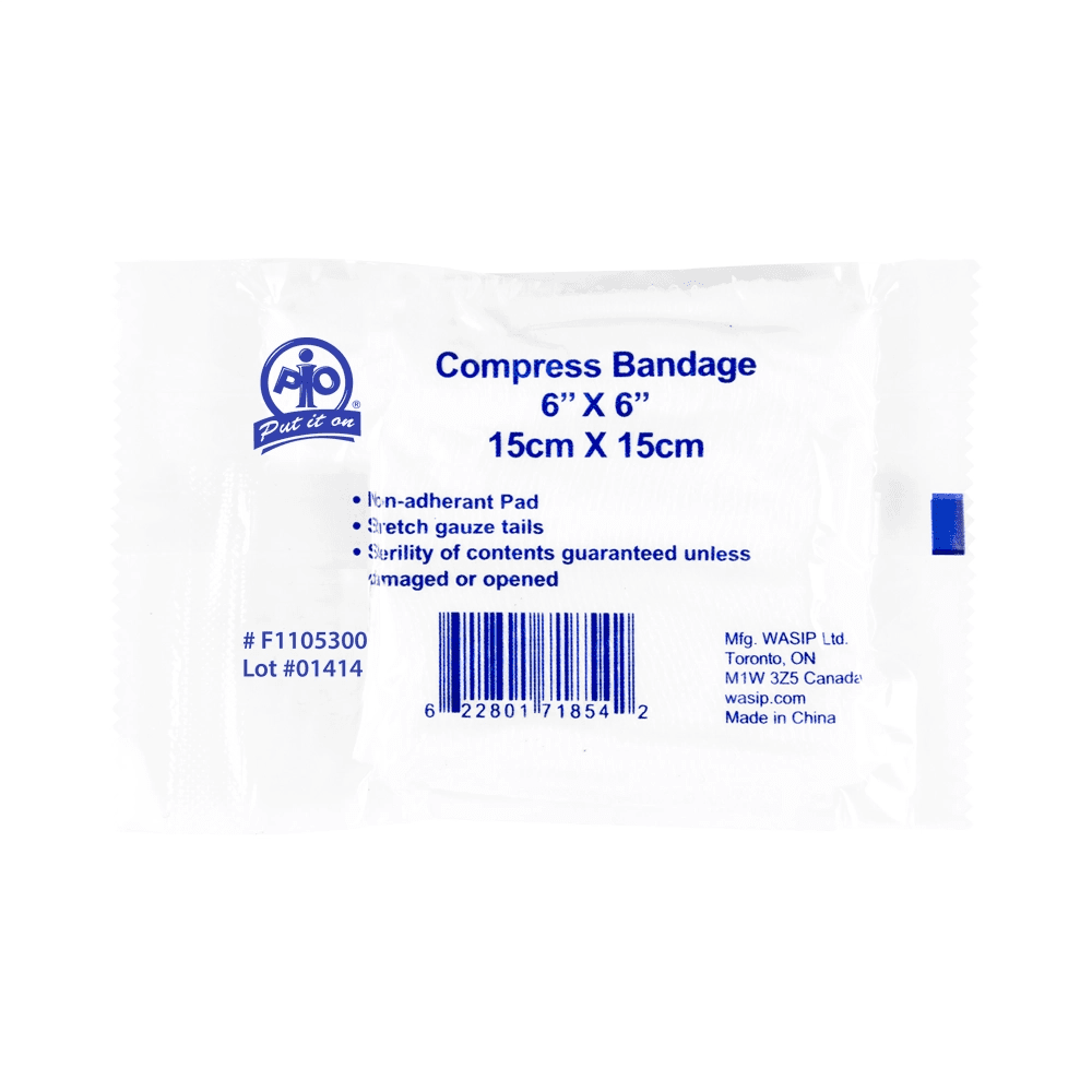 Compress bandage packaging with branding and product details on a white background - okotoks hc pharmacy