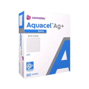 Box of Aquacel Ag+ Extra medical dressing by Convatec on a white background - okotoks hc pharmacy