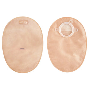 Two beige ostomy bags on a white background - okotoks hc pharmacy