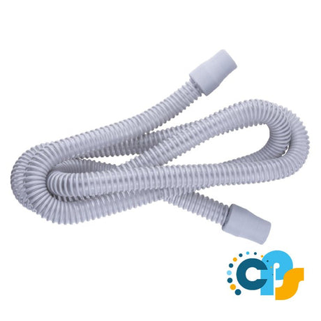 White flexible hose with white connectors on a white background, featuring the CPAP logo. - okotoks hc pharmacy