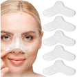 Woman using a nose patch with additional patches displayed on a white background - okotoks hc pharmacy