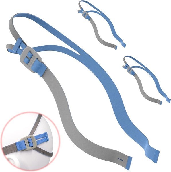 Gray and blue straps with buckles on a white background - okotoks hc pharmacy