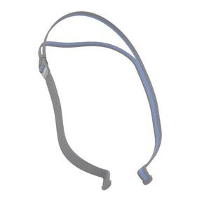Gray headgear with blue accents on a white background - okotoks hc pharmacy