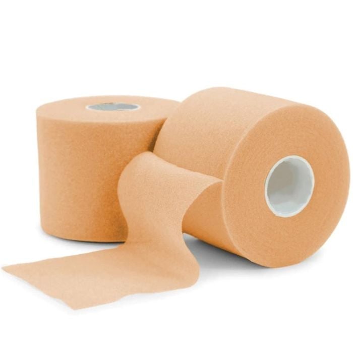 Two rolls of beige elastic tape on a white background - okotoks hc pharmacy