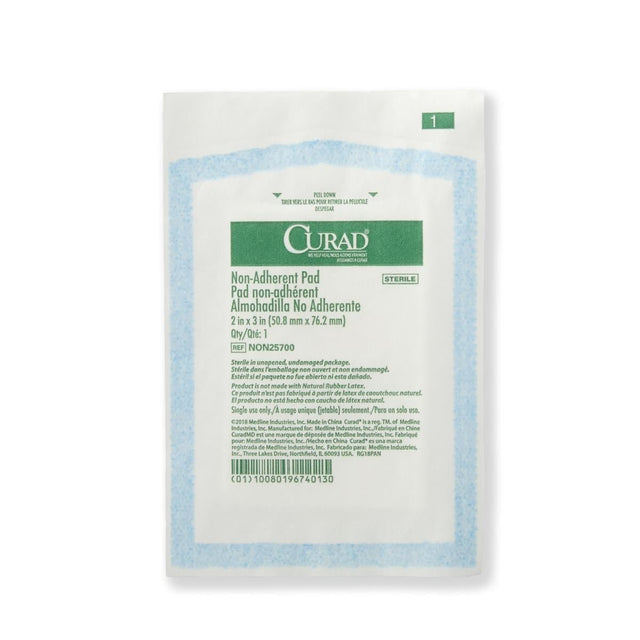 Curad non-adherent pad packaging on a white background - okotoks hc pharmacy