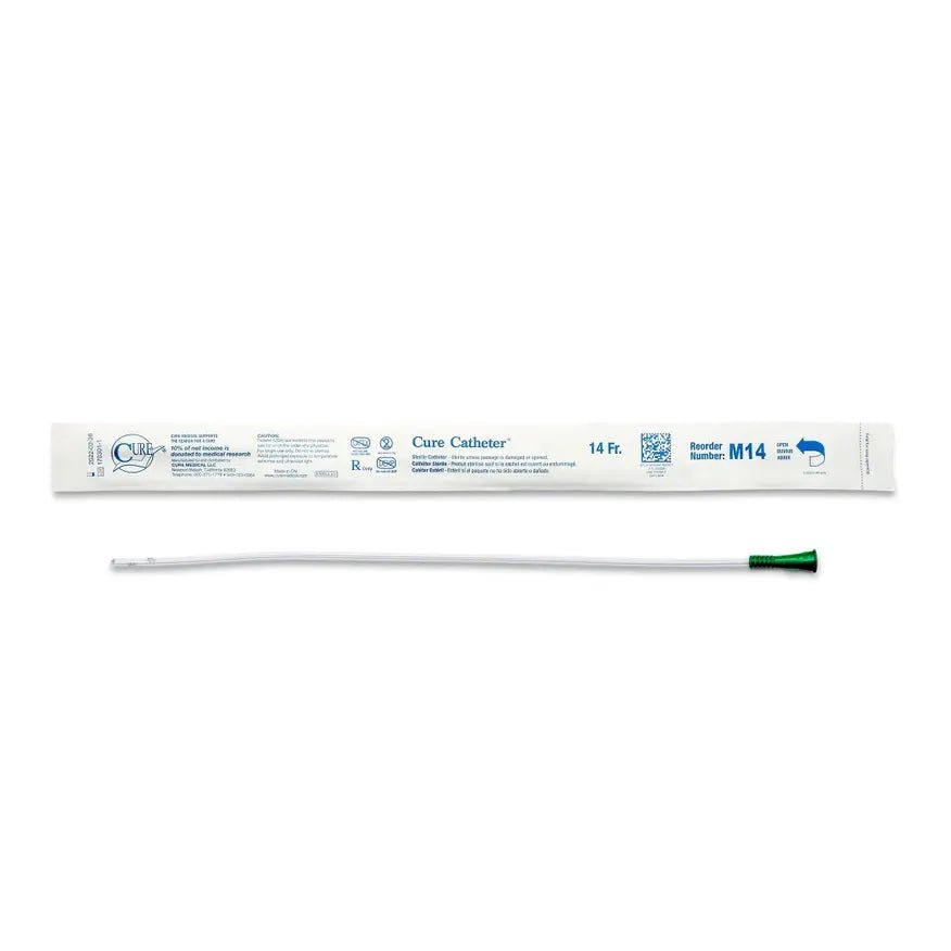 Cure Catheter with packaging on a white background - okotoks hc pharmacy
