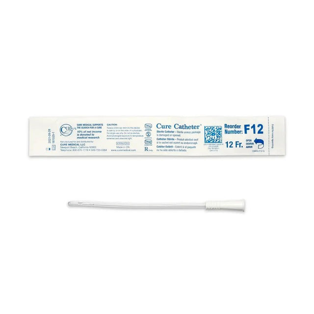 Cure Catheter packaging with label on a white background - okotoks hc pharmacy