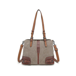 khaki handbag with straps on a white background - okotoks hc pharmacy