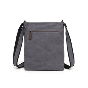 Gray crossbody bag with a strap on a white background - okotoks hc pharmacy
