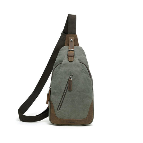 Green shoulder bag with brown accents on a white background - okotoks hc pharmacy