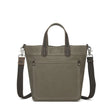 Green tote bag with shoulder strap on a white background - okotoks hc pharmacy