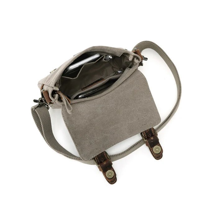 Small gray bag with a strap on a white background - okotoks hc pharmacy
