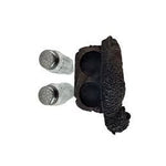 Black buffalo with two silver shakers on a white background - okotoks hc pharmacy