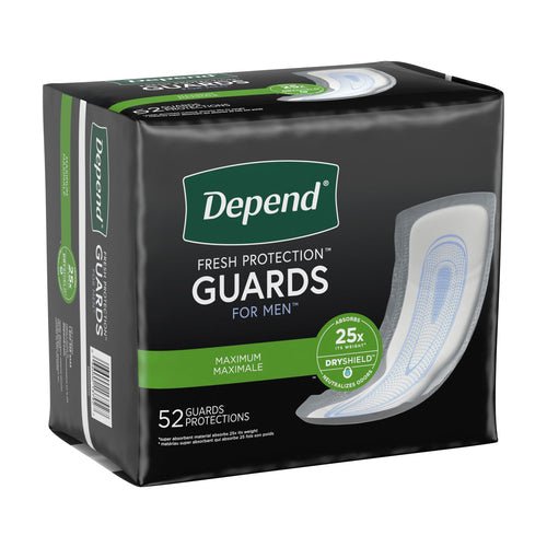 Pack of Depend Fresh Protection Guards for Men on a white background - okotoks hc pharmacy