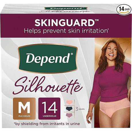 Box of Depend Silhouette underwear with a woman on the packaging - okotoks hc pharmacy