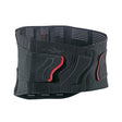 Black waist support belt with red accents on a white background - okotoks hc pharmacy