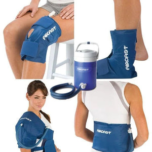 Aircast products including a knee brace, ice pack, and shoulder wrap on a white background. - okotoks hc pharmacy