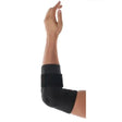 Black elbow brace on a person's arm against a white background - Okotoks HC Pharmacy