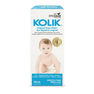 Box of Kolik Original Gripe Water with a baby on the label against a white background - okotoks hc pharmacy