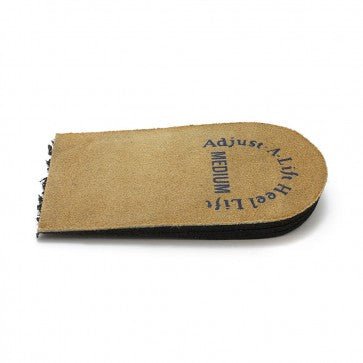 Heel lifter with text on a white background - okotoks hc pharmacy