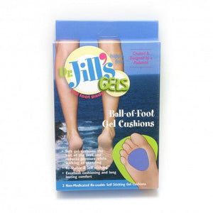 Box of Dr. Jill's Ball-of-Foot Gel Cushions with a foot image on a white background - okotoks hc pharmacy