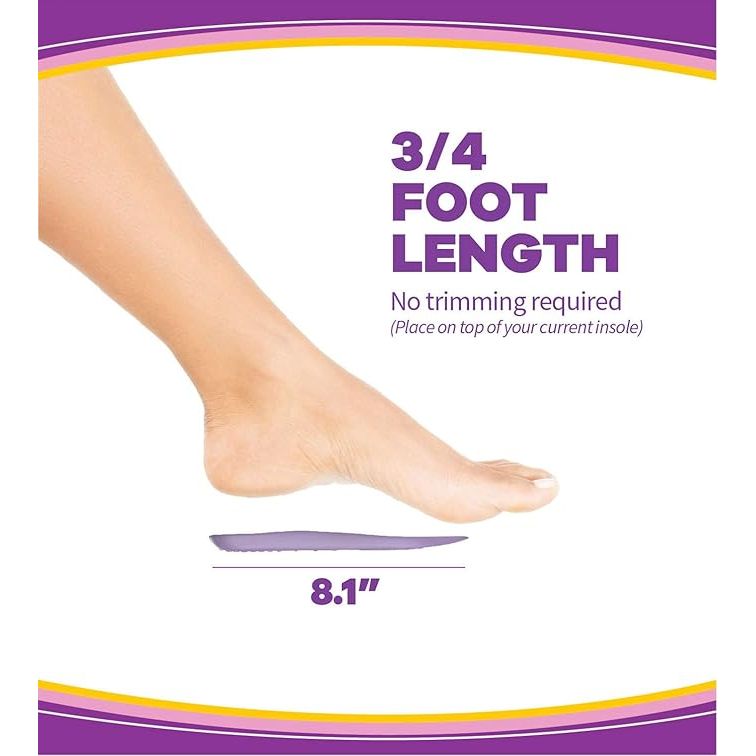 Insole with 3/4 foot length measurement on a white background - okotoks hc pharmacy
