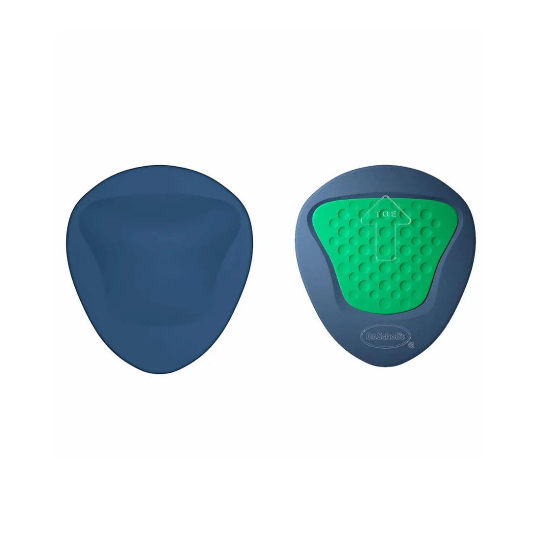 Two blue and green gel pads on a white background - okotoks hc pharmacy