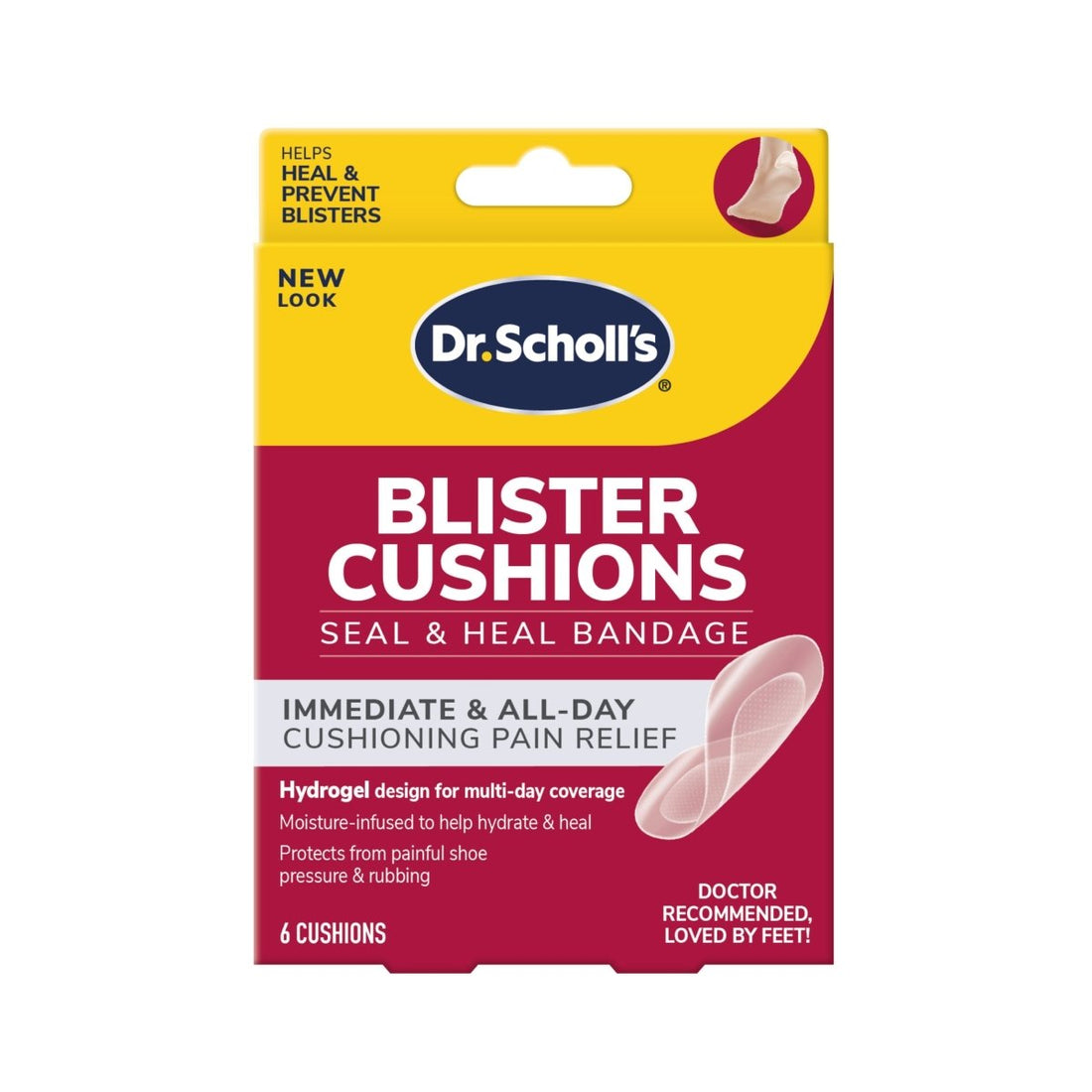 Dr. Scholl's blister cushions packaging on a white background - okotoks hc pharmacy