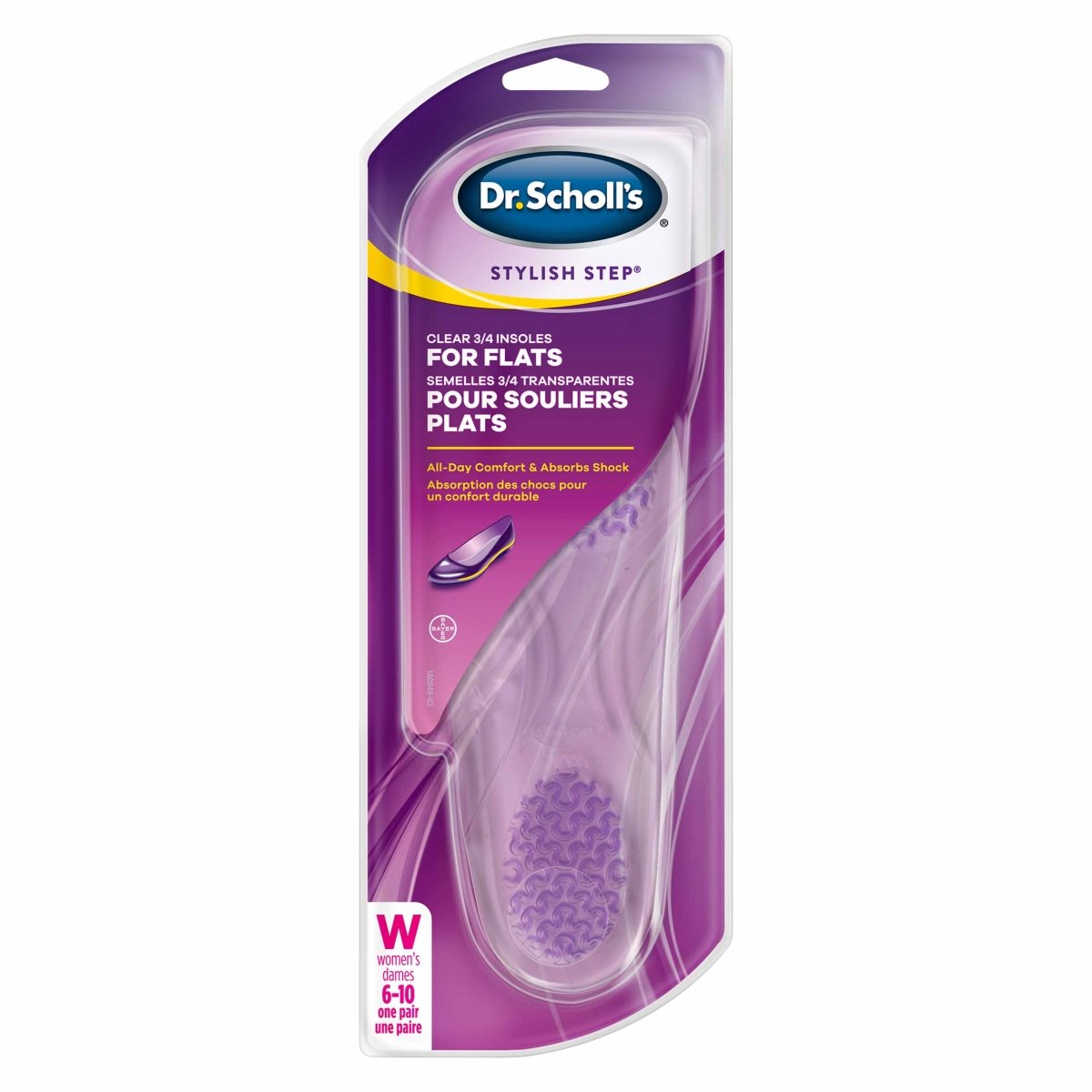 Dr. Scholl's clear insole packaging on a white background - okotoks hc pharmacy