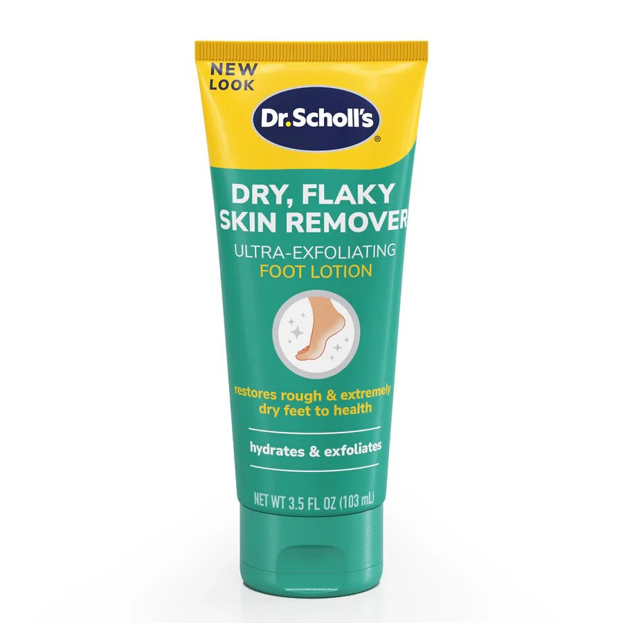 Dr. Scholl's dry flaky skin remover tube on a white background - okotoks hc pharmacy