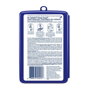 Back of a blue packaging with text and barcodes on a white background - okotoks hc pharmacy