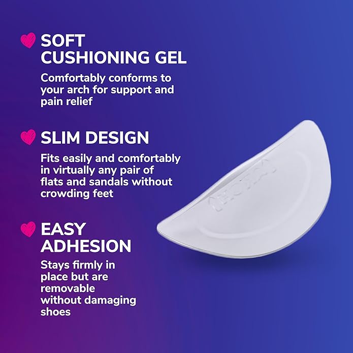 White shoe cushion with text on a blue and purple gradient background - okotoks hc pharmacy