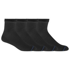 four black ankle socks with a blue line on a white background - okotoks hc pharmacy