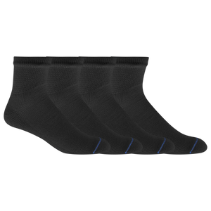 four black ankle socks with a blue line on a white background - okotoks hc pharmacy