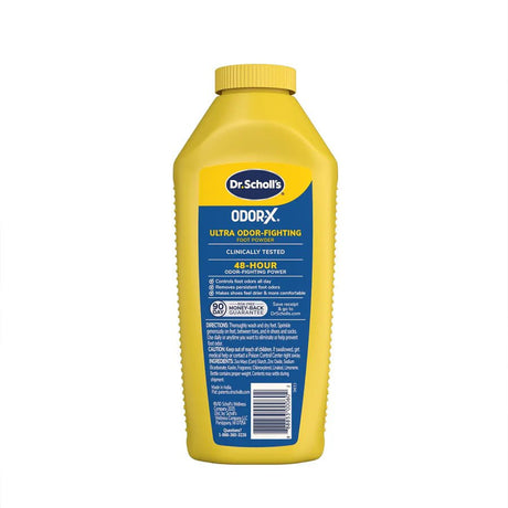 Yellow bottle of Dr. Scholl's Odor-X on a white background - okotoks hc pharmacy