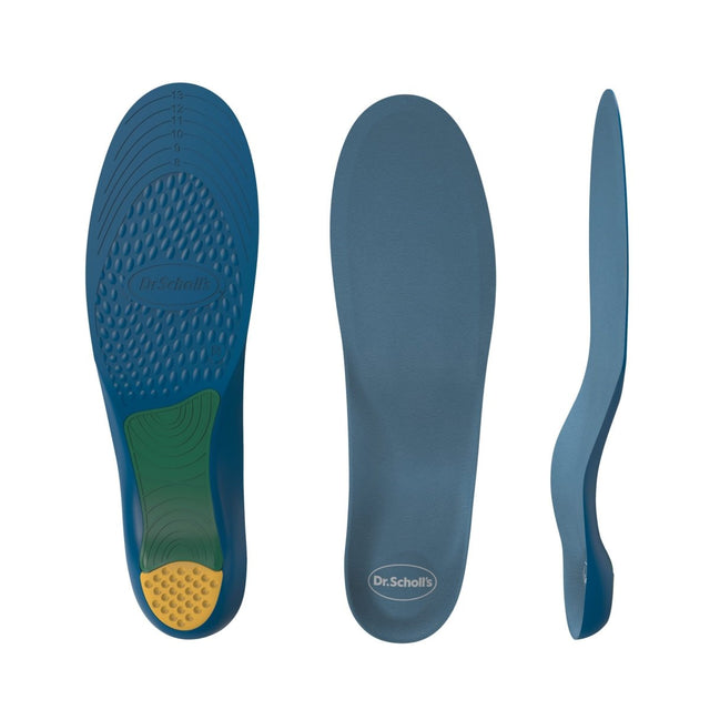 Blue shoe insole with Dr. Scholl's branding on a white background - okotoks hc pharmacy