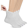 Set of white ankle socks with a brand logo on a beige background - okotoks hc pharmacy