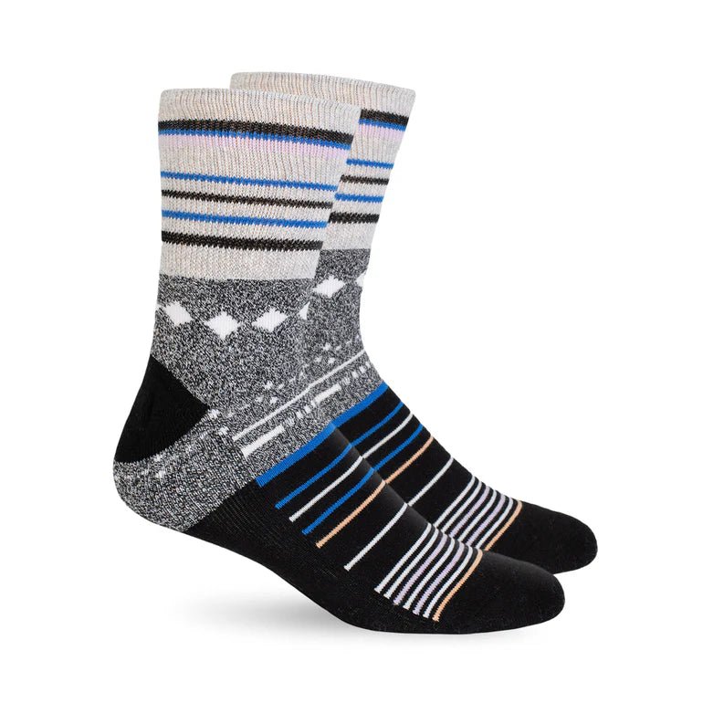 Pair of socks with striped pattern on a white background - okotoks hc pharmacy